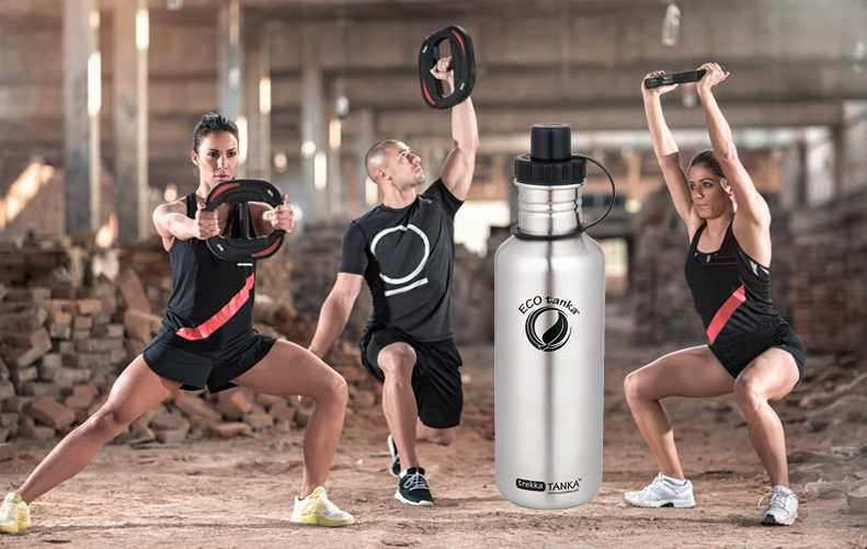 Ökologische Sport Trinkflaschen aus Edelstahl
